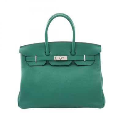 エルメス HERMES バーキン35 ヴェールヴェルティゴ ハンドバッグ バッグ レザー トリヨンクレマンス ヴェールヴェルティゴ C刻印(2018年製造) レディース グリーン系 【中古】