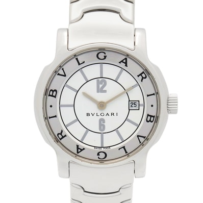 ブルガリ BVLGARI ソロテンポ 腕時計 時計 ステンレススチール レディース ホワイト系 ST29S 【中古】