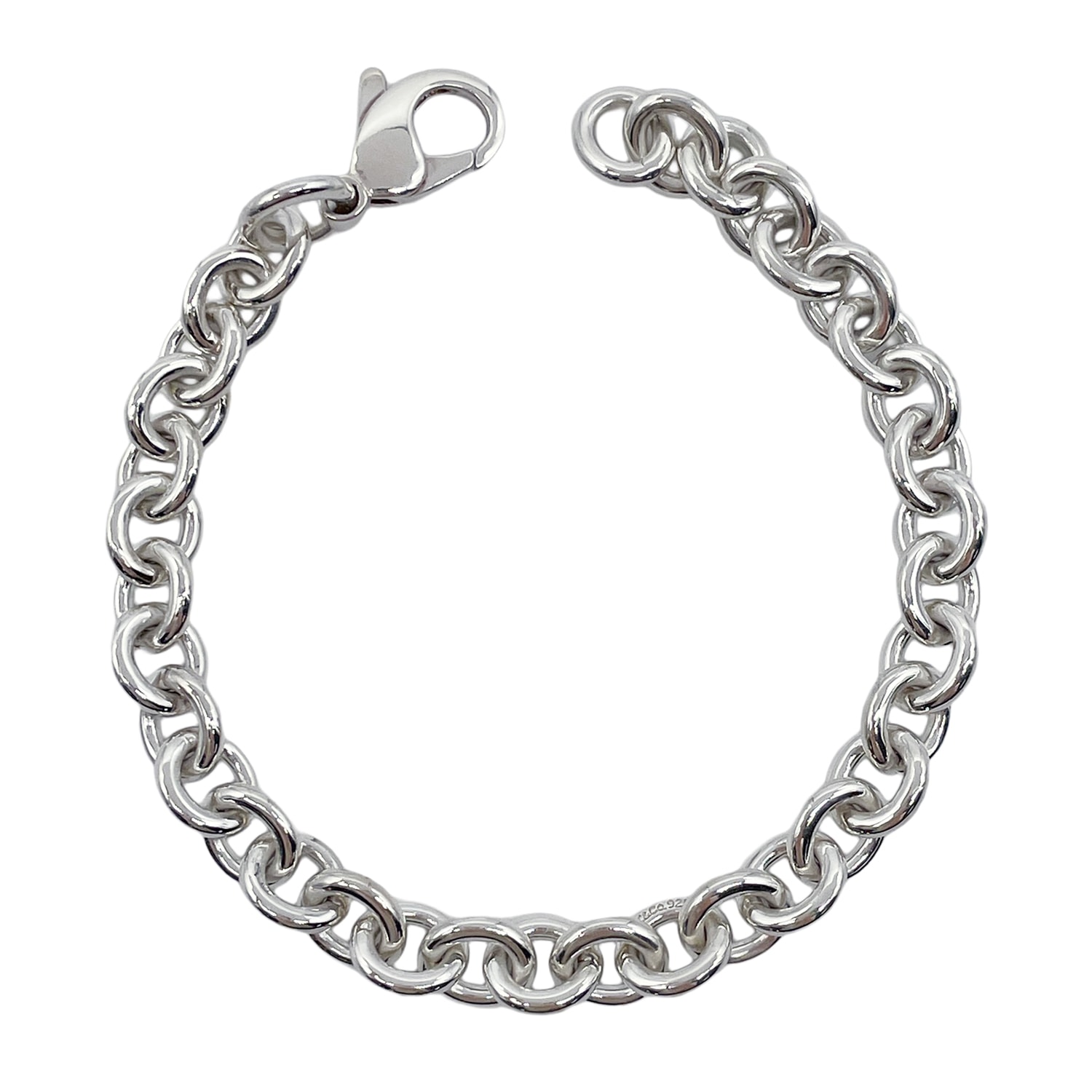 TIFFANY&Co. ティファニー ドーナツチェーン シンプル ブレスレット
 バングル SV925 18cm シルバー 新品仕上済 レディース
 【中古】