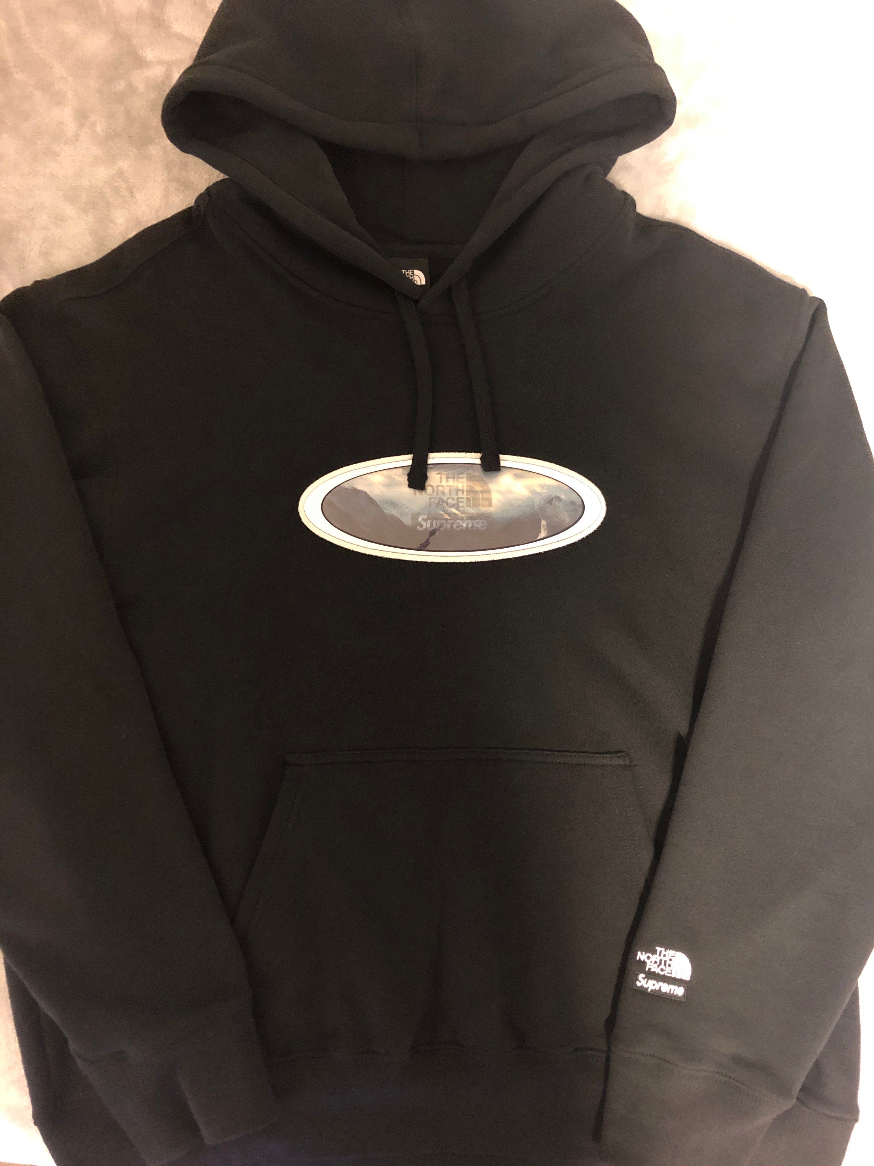 Supreme x The North Face Lenticular Mountains Hooded Sweatshirt "Black"