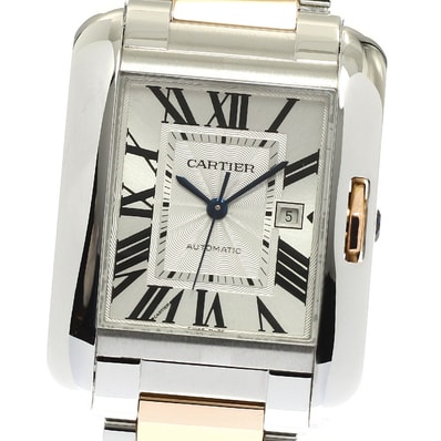 ☆美品 カルティエ タンクアングレーズLM W5310037 メンズ 【中古】