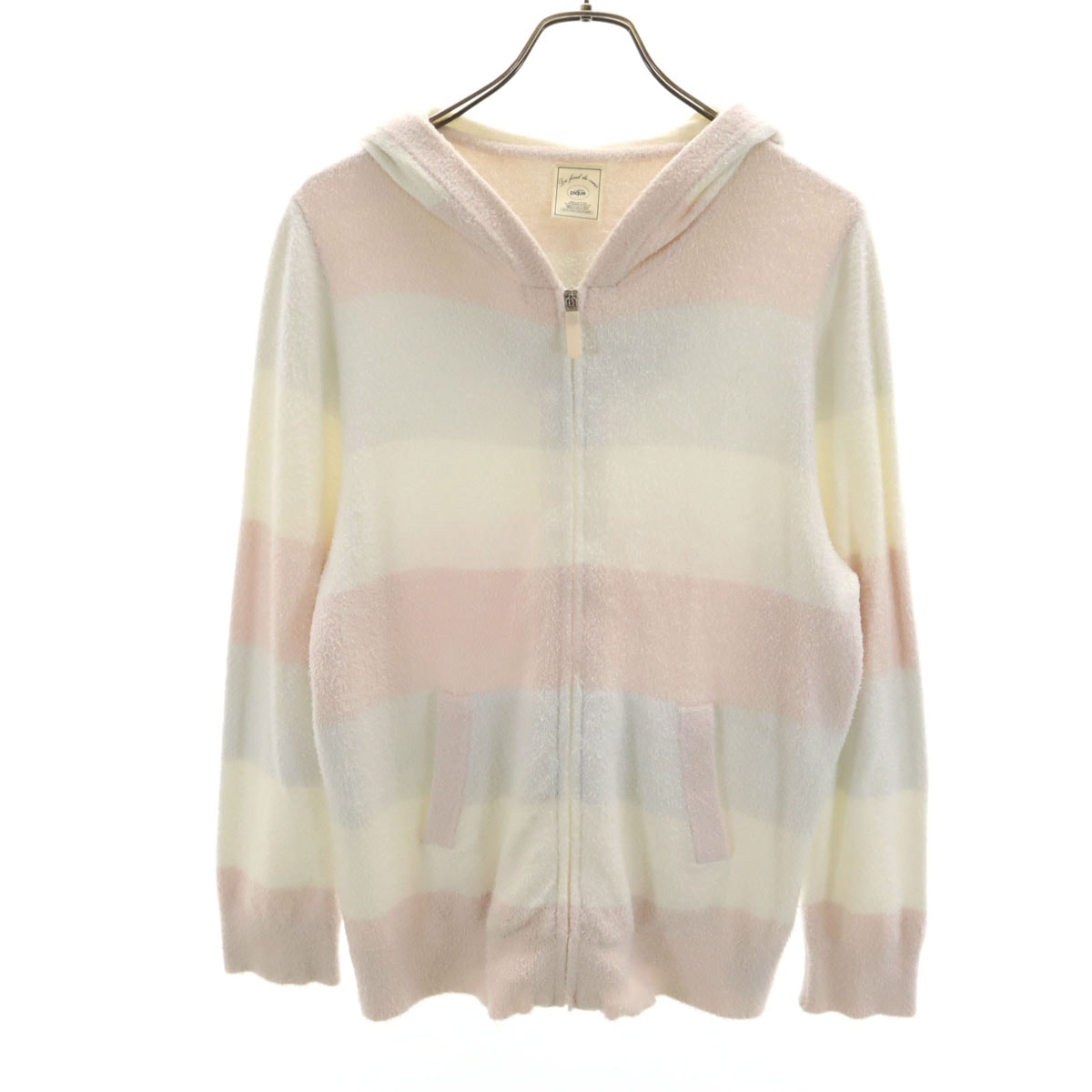 gelato pique ジェラートピケ ボーダー柄 長袖 ルームウェア F ピンク系 ふわもこ