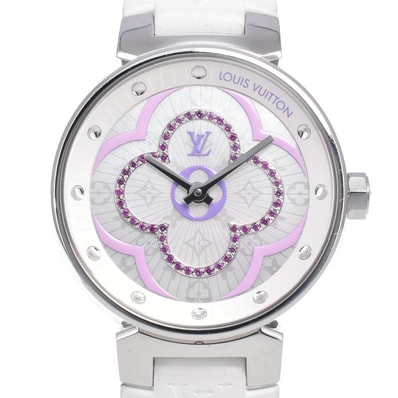 ルイ・ヴィトン LOUIS VUITTON QA160 タンブール ムーンディヴァイン PM クォーツ レディース 美品 内箱付き 腕時計 Q#149173