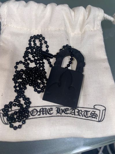 Chrome Hearts Rubber Padlock Flerknee Silicon Necklace "Black"