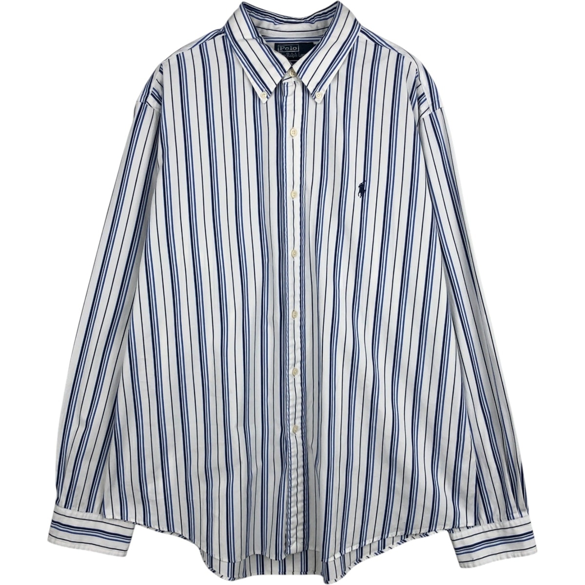 古着 ラルフローレン Ralph Lauren CUSTOM FIT 長袖 ボタンダウンストライプシャツ メンズXL相当/eaa629025