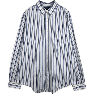 古着 ラルフローレン Ralph Lauren CUSTOM FIT 長袖 ボタンダウンストライプシャツ メンズXL相当/eaa629025