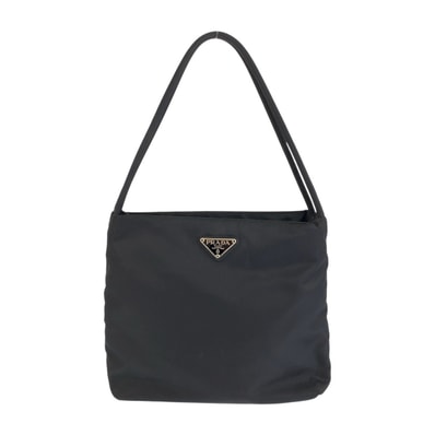 美品 PRADA プラダ テスート 三角ロゴプレート ブラック 黒 シルバー金具 ナイロン トートバッグ ショルダーバッグ 603510 【中古】