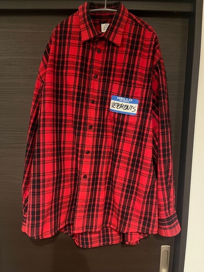 VETEMENTS My Name IS Check Shirt "Red"