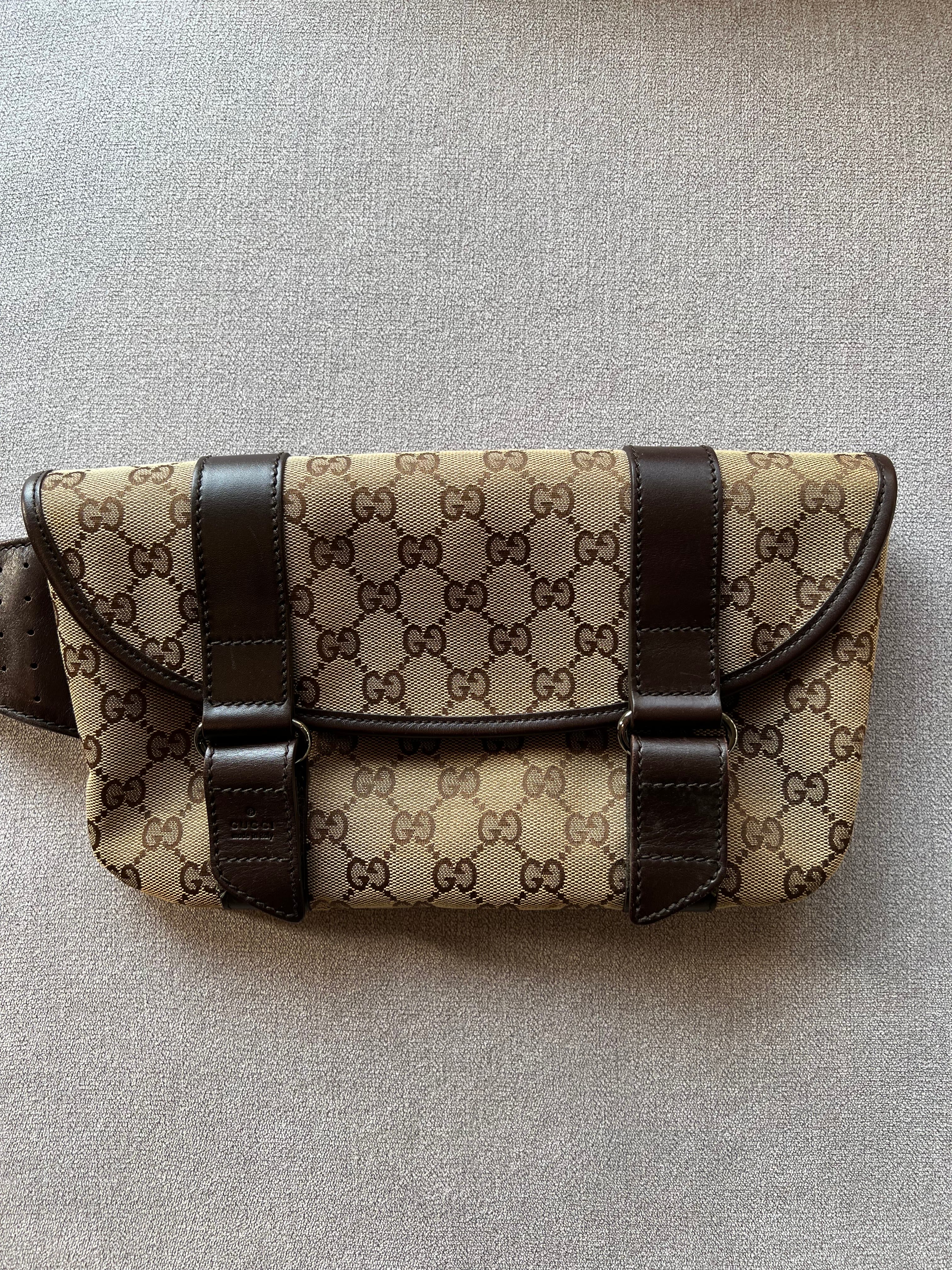 GUCCI GG Canvas Waist Bag "Brown"