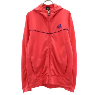 adidas アディダス 長袖 ジップパーカー M ピンク系 ジャージ