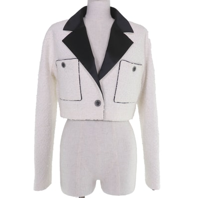 極美品 シャネル ジャケット ホワイト 40 22P P72419V63388