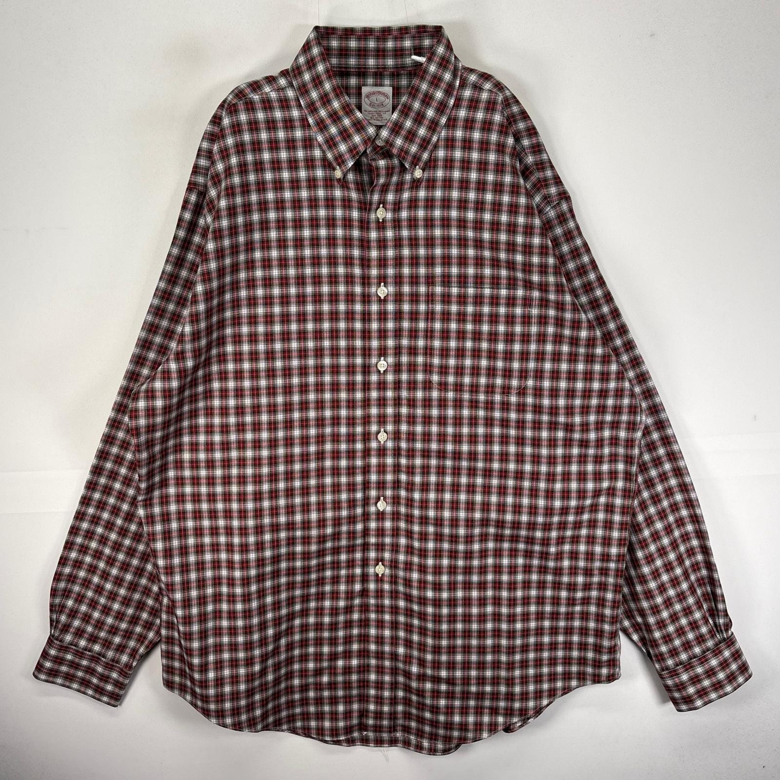 古着 ブルックスブラザーズ Brooks Brothers 長袖シャツ ボタンダウン L  レッド系 チェック メンズ