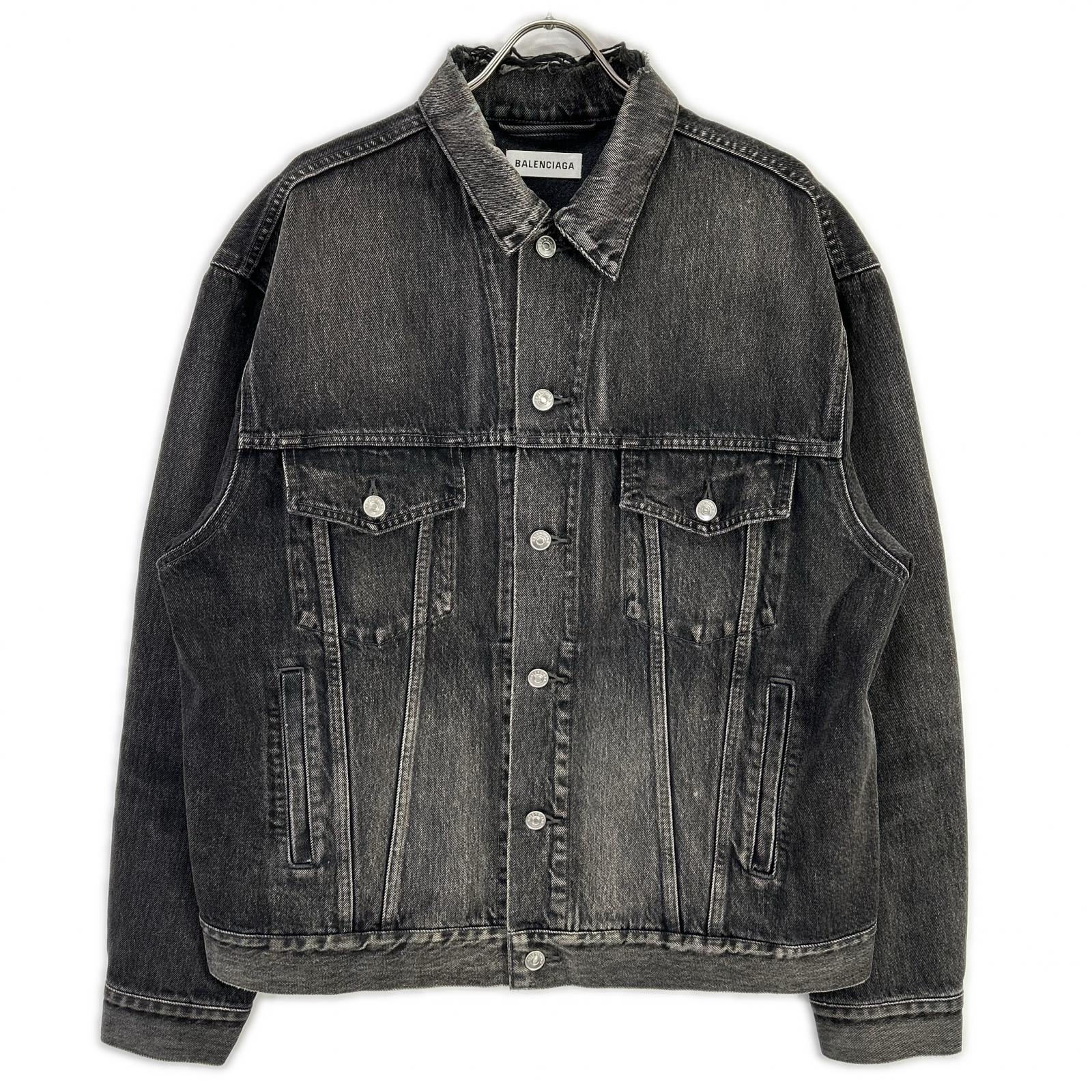 バレンシアガ 529177 18AW バックロゴ デニムジャケット 40