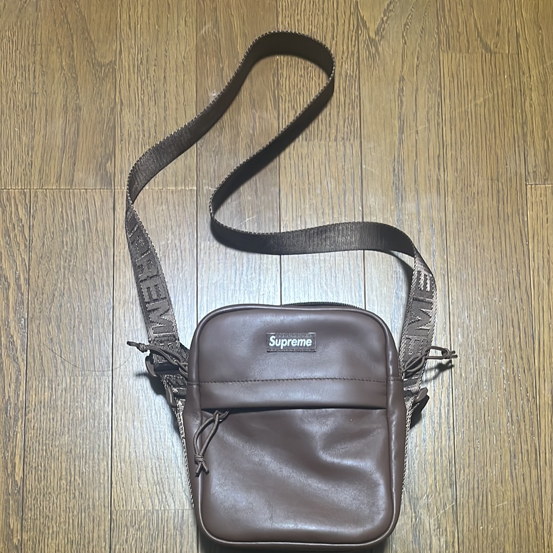 Supreme Leather Shoulder Bag 