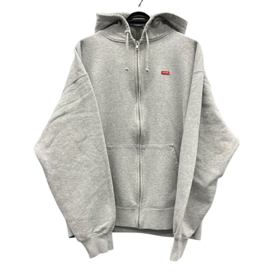 SUPREME 極美品 シュプリーム Small Box Zip Up Hooded Sweatshirt スモールボックスロゴ ジップアップ フーデッド スウェットシャツ グレー #XL ロゴ パーカー フーディ Aランク 中古 鑑定済 シュプリームパーカー