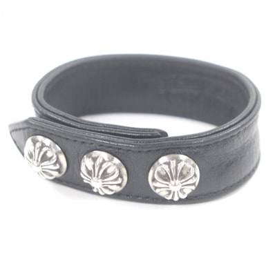 Chrome Hearts 3 Button 2 Snap Bracelet Cross "Black"