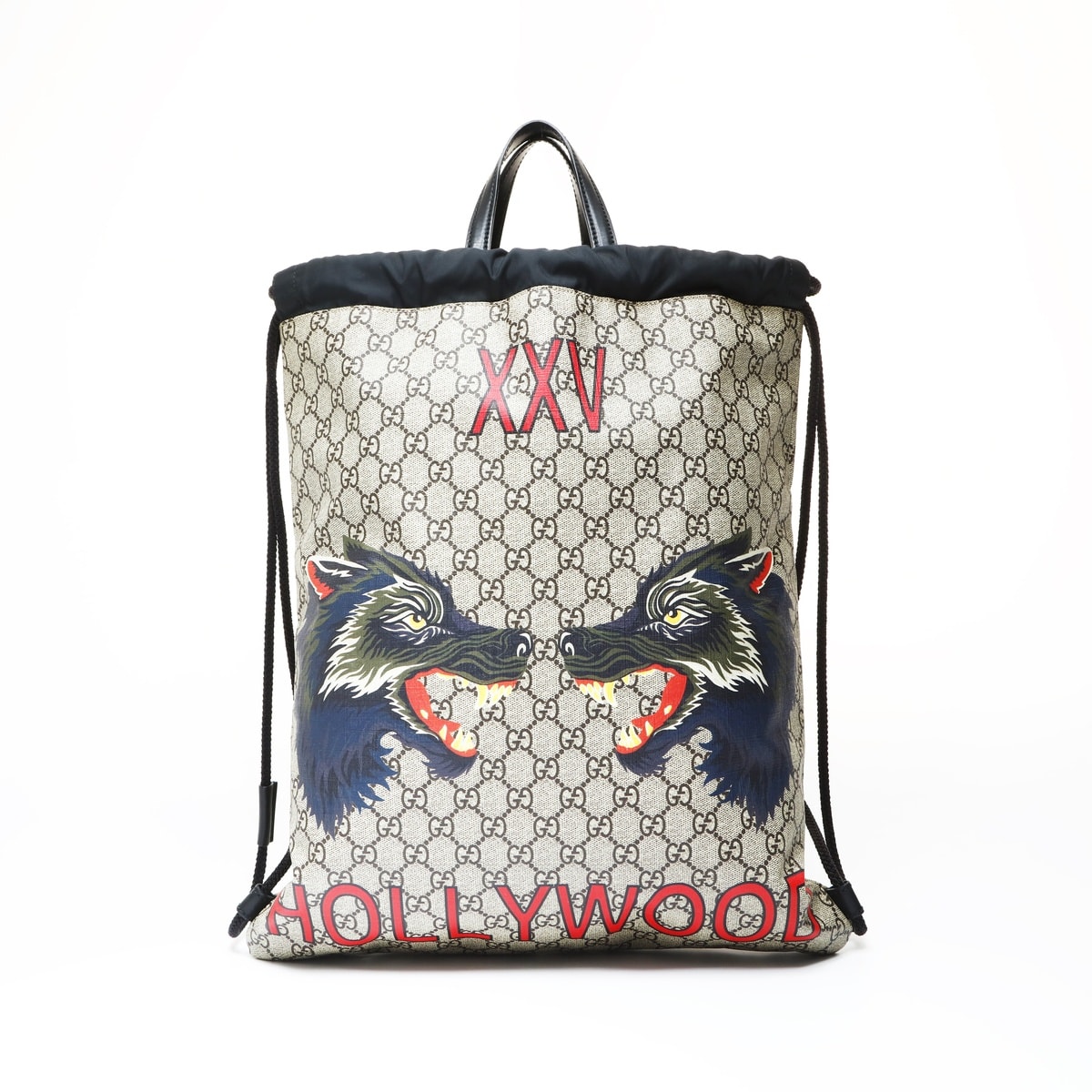 グッチ GUCCI グッチ GGスプリーム 巾着 ウルフ バックパック リュック・デイパック【中古】