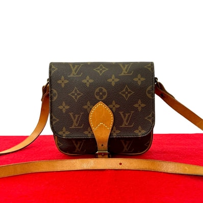 LOUIS VUITTON ルイヴィトン カルトシエール モノグラム レザー PVC ショルダーバッグ ブラウン
148-1