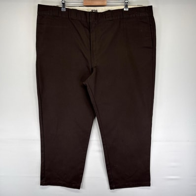 古着 ディッキーズ Dickies パンツ 874 ワーク チノパン ワンポイントロゴ テーパード ジッパーフライ W48 L30 ブラウン系 メンズ