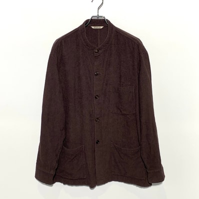 AURALEE ORGANIC COTTON TERRY CLOTH SHIRT BLOUSON "Brown"
