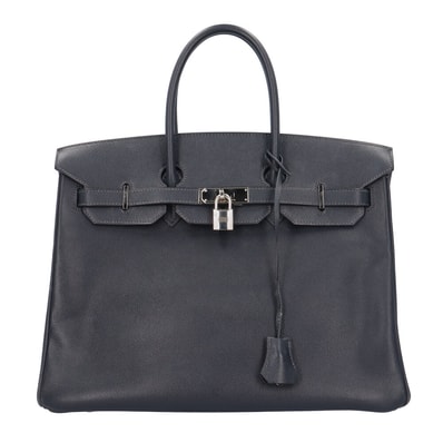 エルメス バーキン35 ハンドバッグ ヴォーエプソン ネイビー レディース HERMES 中古