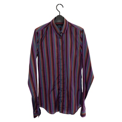 美品 GUCCI グッチ サイズ38 マルチカラー シルク 長袖シャツ ストライプシャツ 602994 【中古】