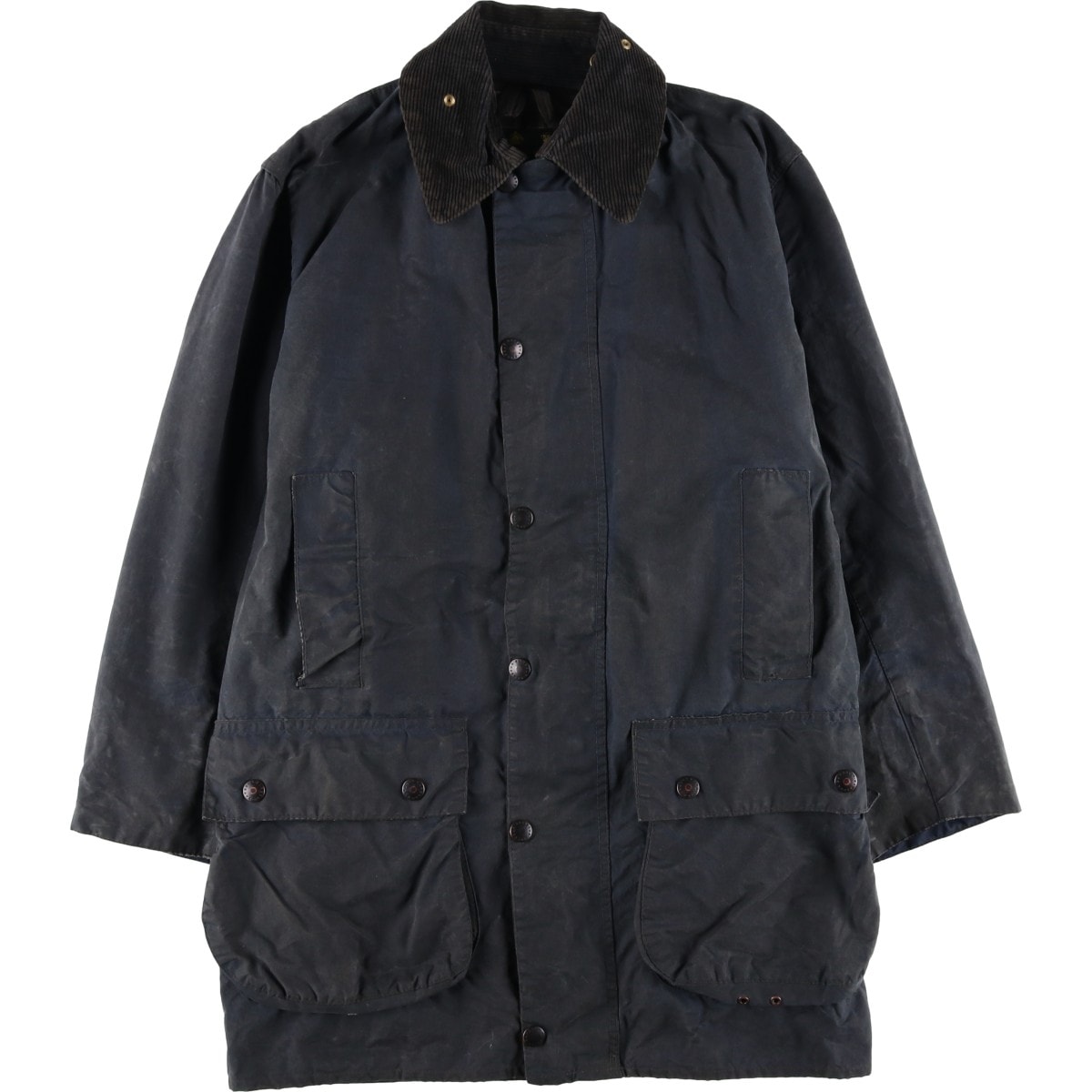 古着 80~90年代 バブアー Barbour BORDER ボーダー 旧3ワラント ワックスコットン オイルドジャケット 英国製 C34 メンズS相当 ヴィンテージ/eaa604801