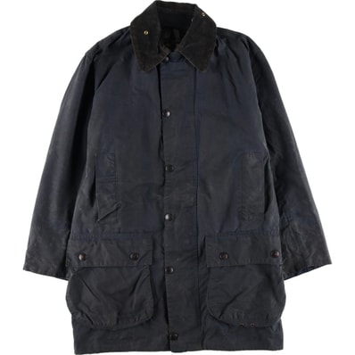 古着 80~90年代 バブアー Barbour BORDER ボーダー 旧3ワラント ワックスコットン オイルドジャケット 英国製 C34 メンズS相当 ヴィンテージ/eaa604801