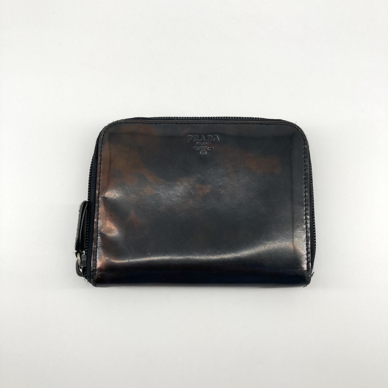 PRADA(プラダ) レザーウォレット M287 二つ折り財布 ダークブラウン