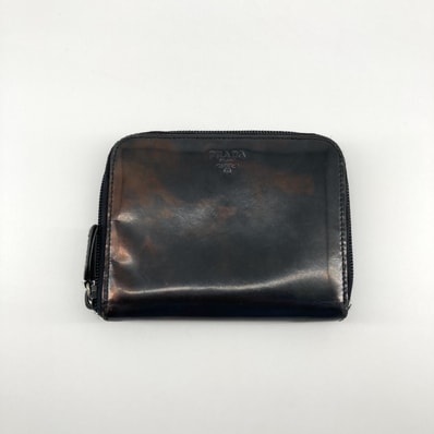 PRADA(プラダ) レザーウォレット M287 二つ折り財布 ダークブラウン