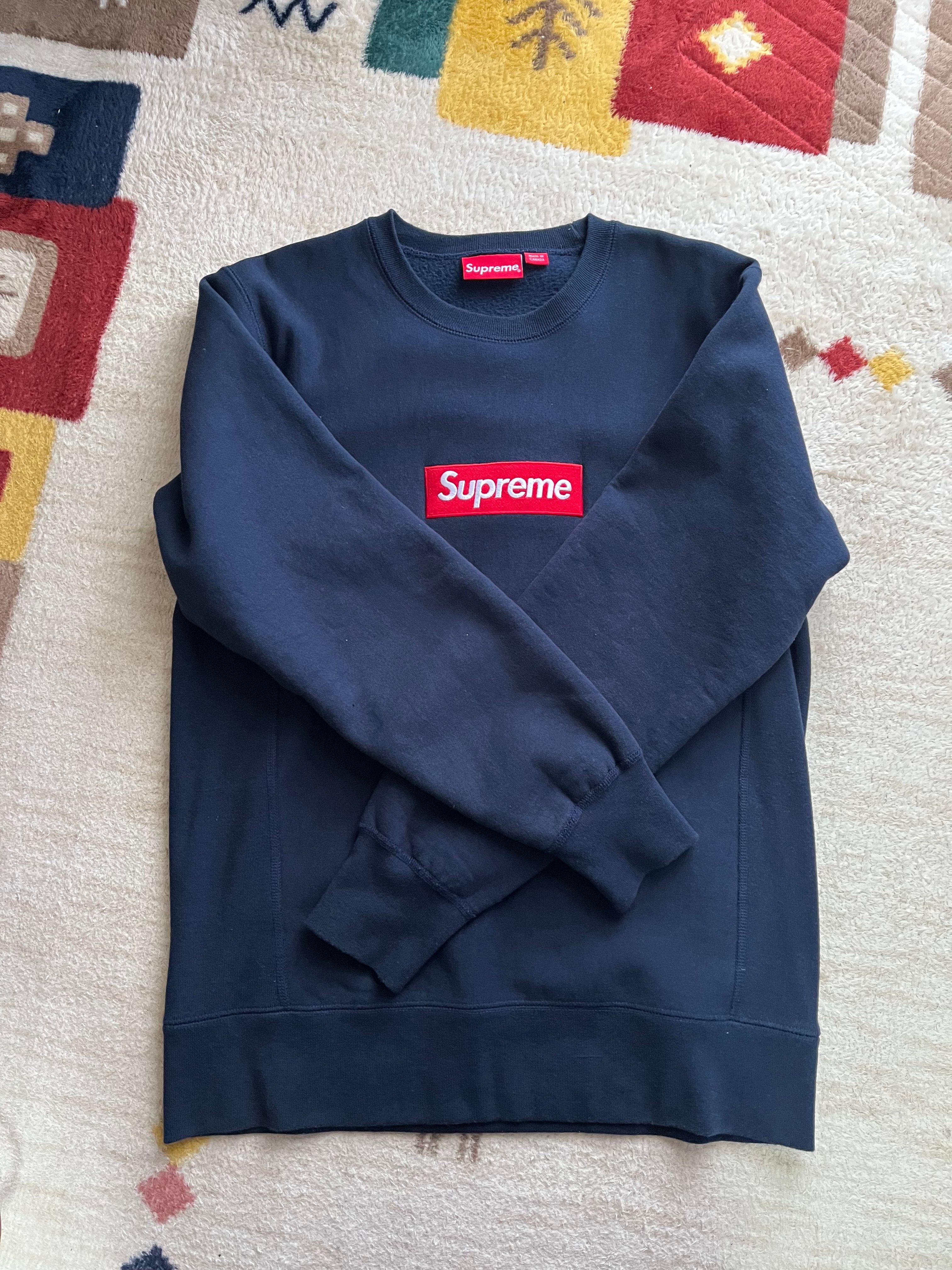 Supreme Box Logo Crewnwck "Navy" (15FW)