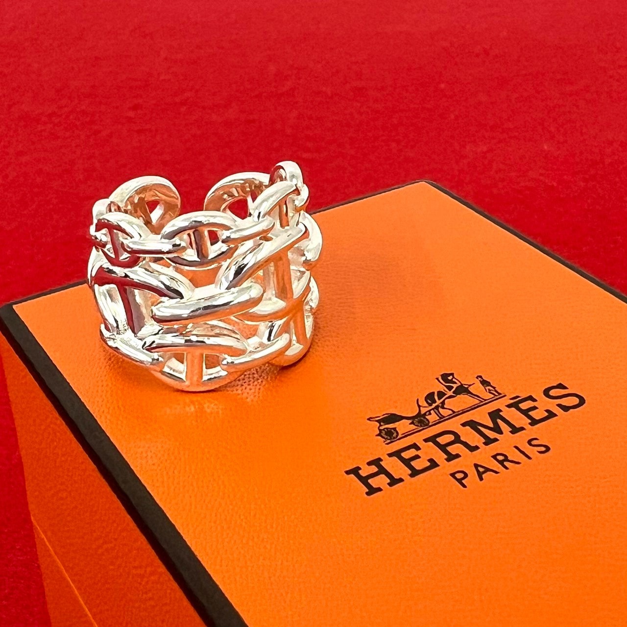 HERMES エルメス アンシェネ GM シルバー925 リング・指輪 15号 シルバー
 33099