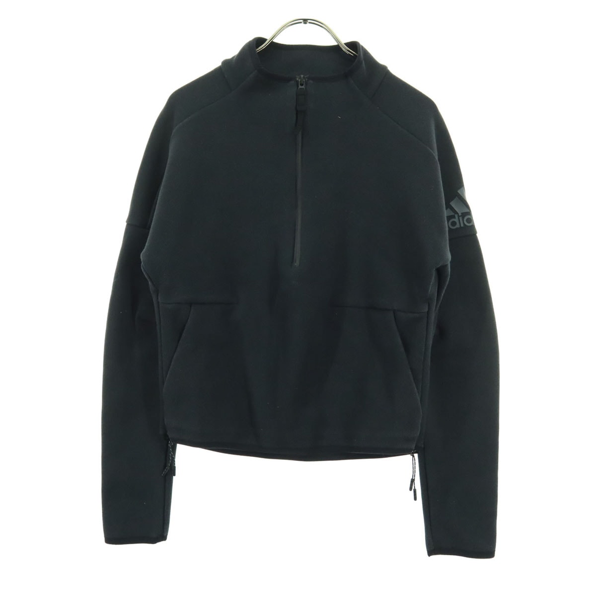 adidas アディダス 長袖 ハーフジップ トレーナー S ブラック