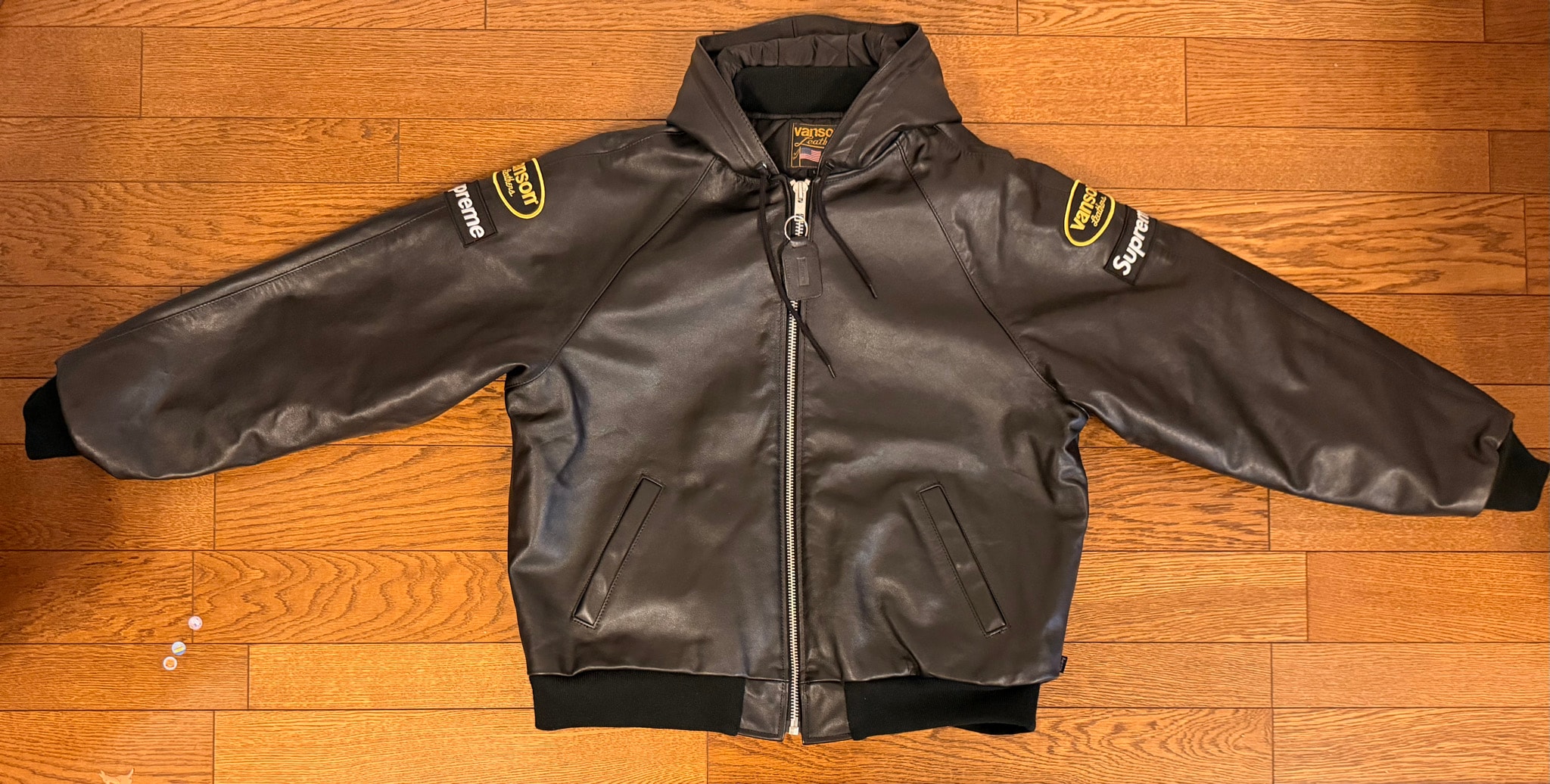 Supreme x Vanson Leathers Hooded Work Jacket "Black"