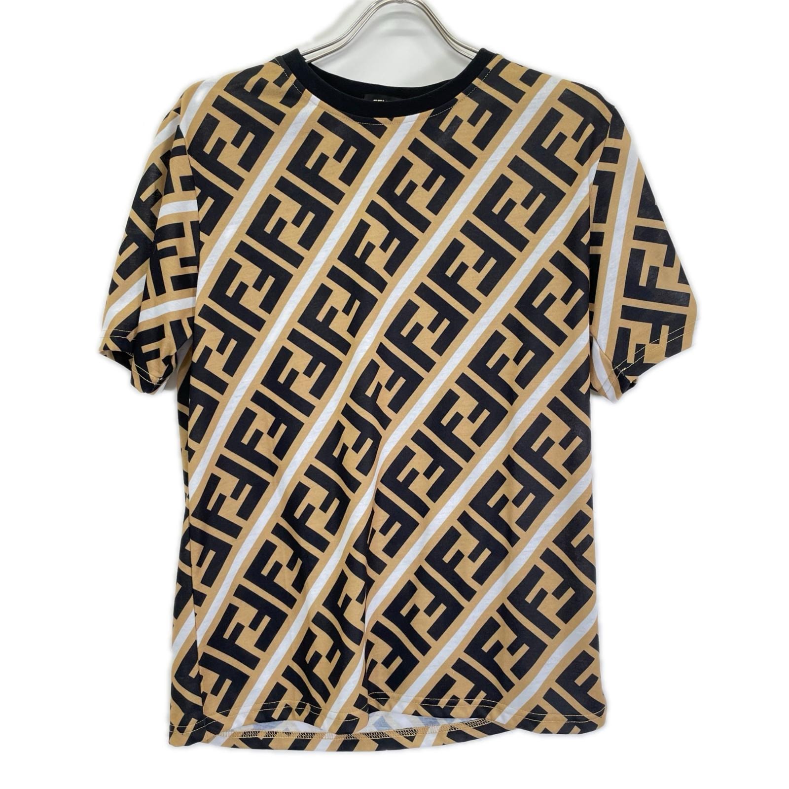 フェンディ FY0636 ブラウン 総柄 ズッカ柄 半袖Tシャツ M