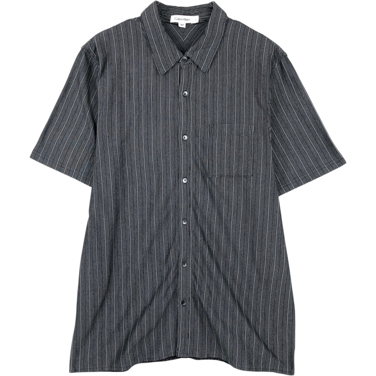 古着 00年代~ カルバンクライン Calvin klein 半袖 コットン ストライプシャツ ボックスシャツ メンズL相当/eaa655394