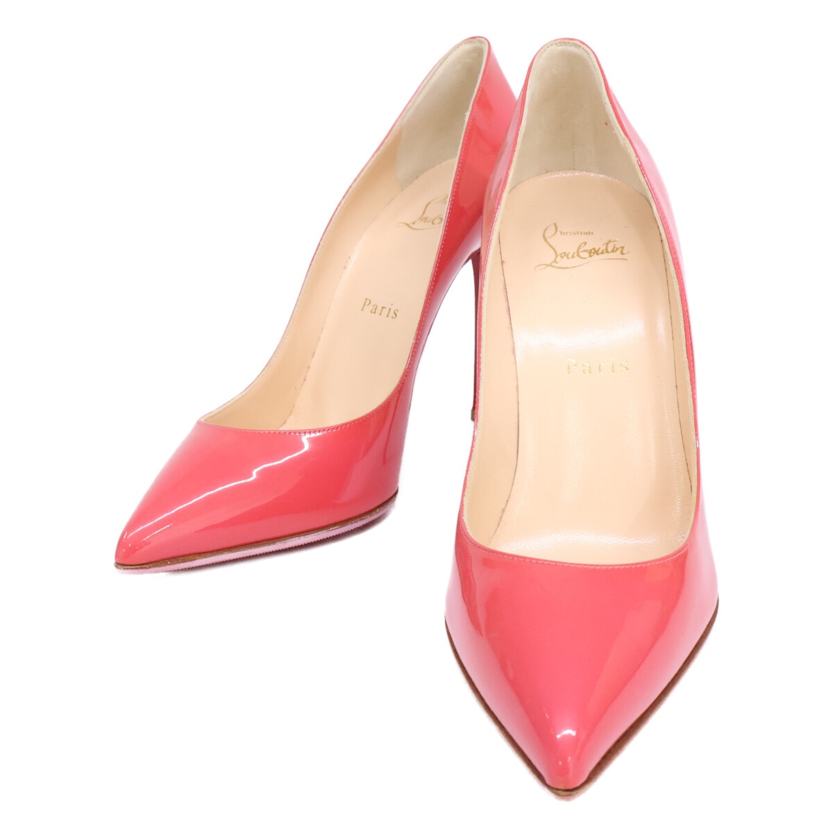 クリスチャンルブタン 【美品】パテント ポインテッドトゥ パンプス 37 1/2