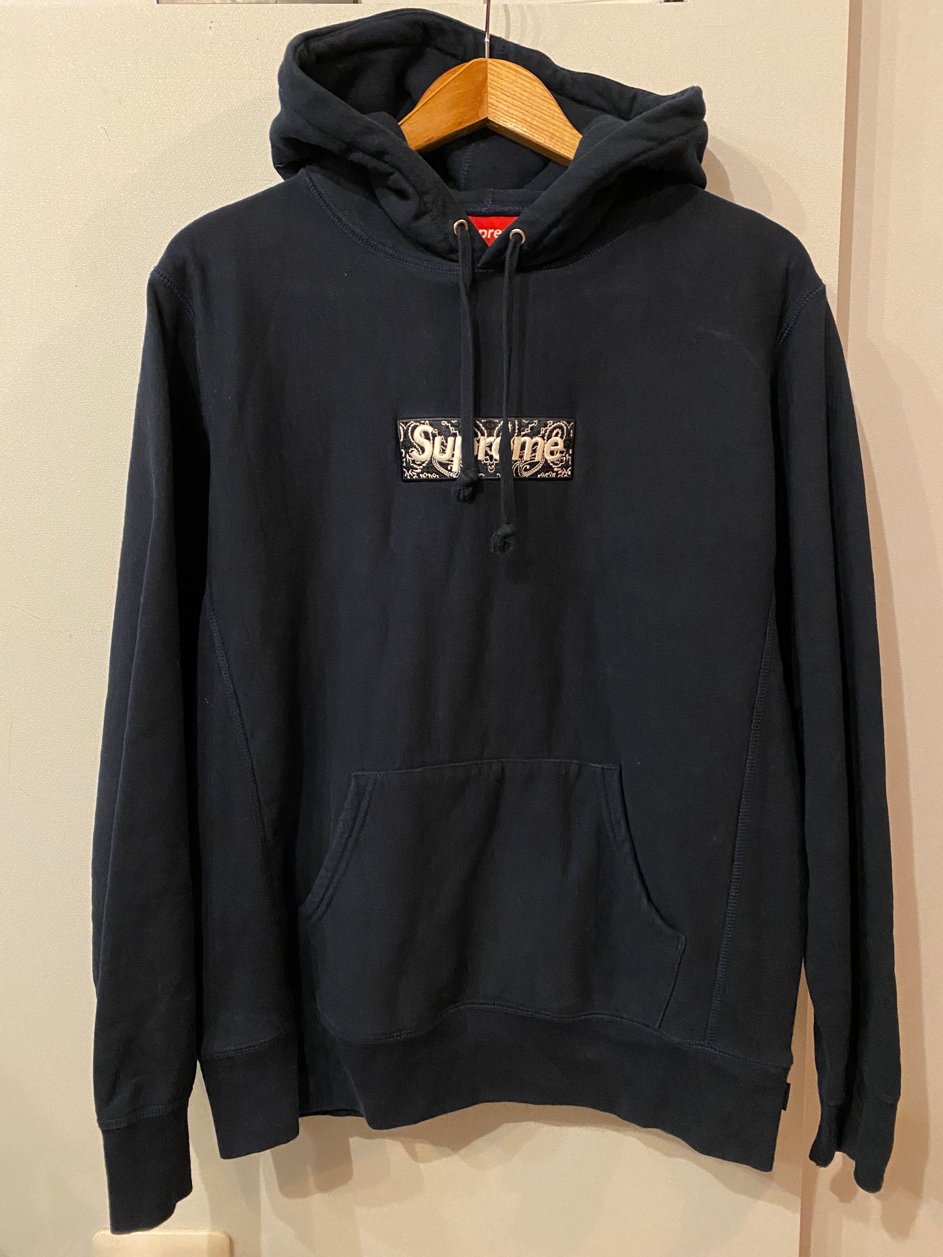 Supreme Bandana Box Logo Hooded Sweatshirt "Navy"