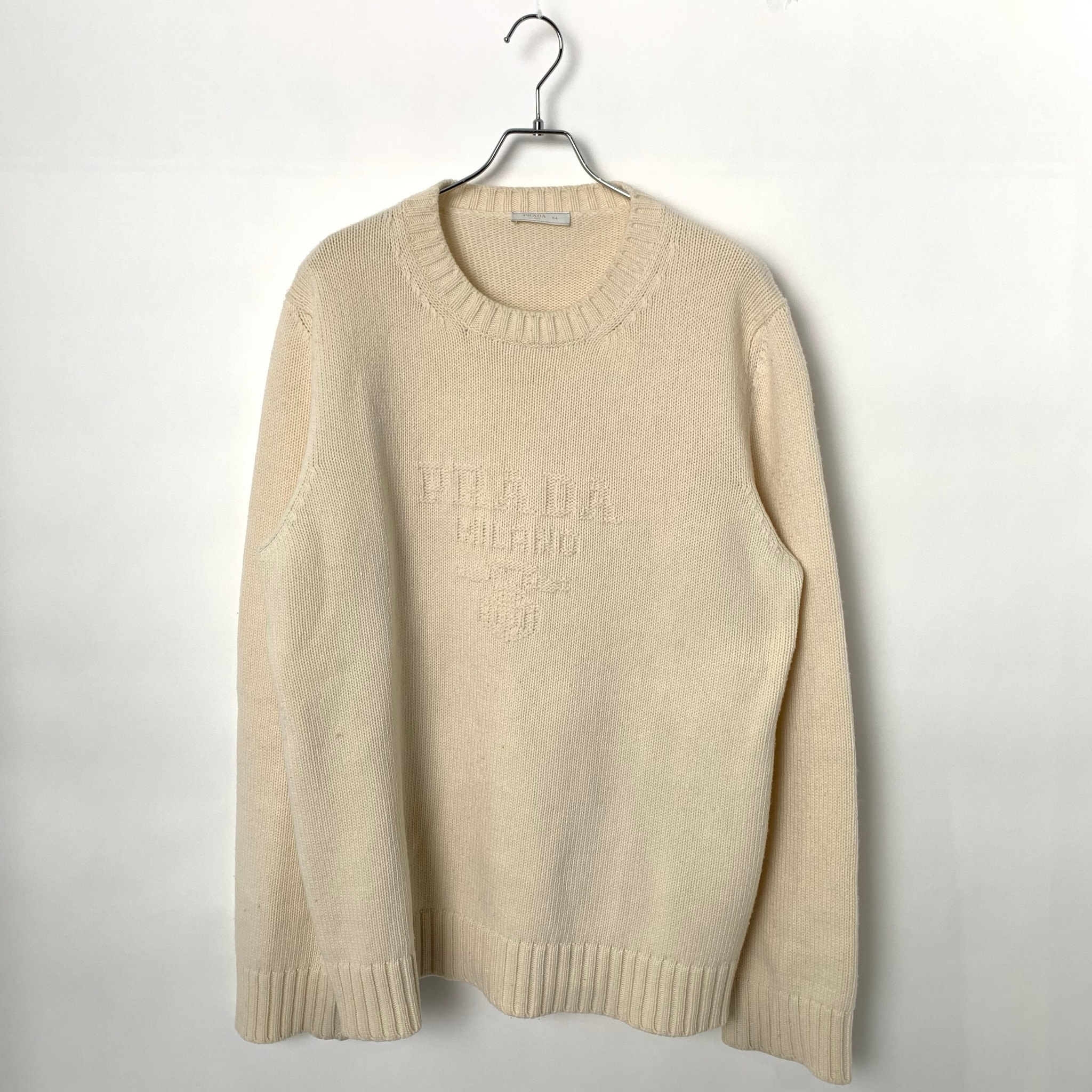 PRADA Wool x Cashmere Crewneck Sweater "White"