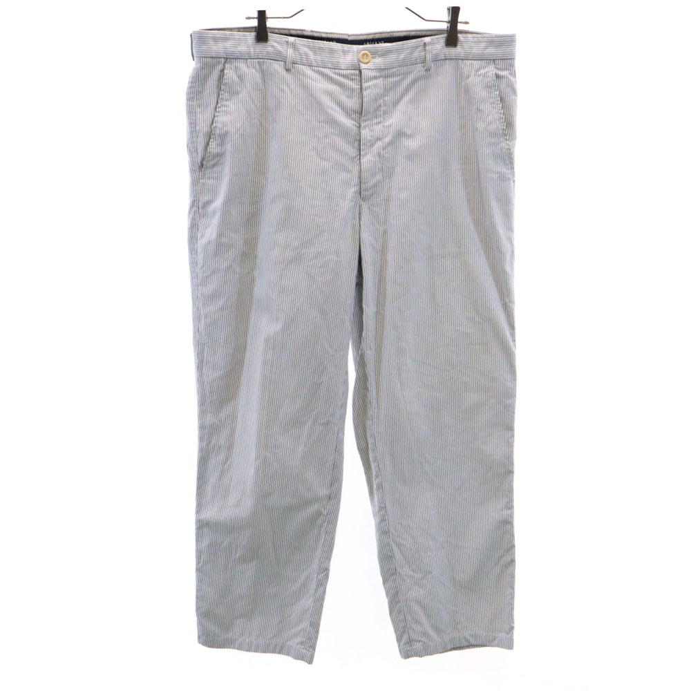 ARMANI COLLEZIONI アルマーニコレッツォーニ ストライプ ロングパンツ w39 ブルー系 ビッグサイズ