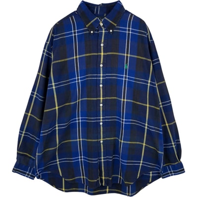 古着 ラルフローレン Ralph Lauren BLAIRE 長袖 ボタンダウンチェックシャツ メンズL相当/eaa678065
