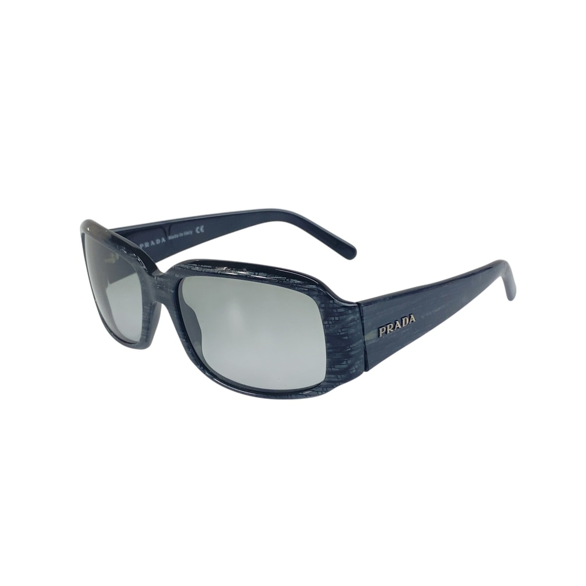 美品 PRADA プラダ ロゴ マーブル グレー プラスチック サングラス スクエア 1-0294722 【中古】