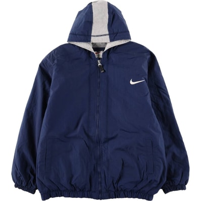 古着 90年代 ナイキ NIKE バックロゴ 中綿パーカー パファージャケット メンズM相当 ヴィンテージ/eaa598967