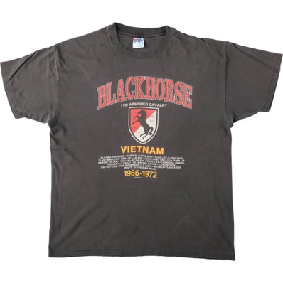 古着 80年代 ヘインズ Hanes BEEFY-T 青タグ BLACKHORSE ブラックホース プリントTシャツ USA製 メンズXL相当 ヴィンテージ/eaa667290