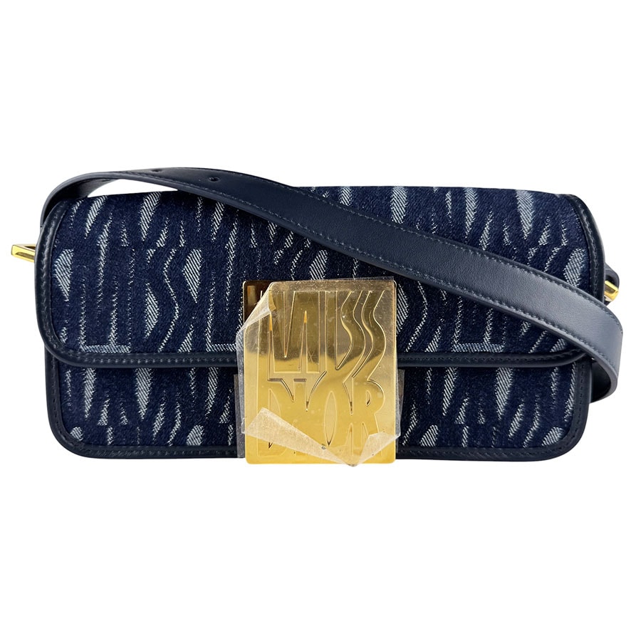 クリスチャンディオール Christian Dior ショルダーバッグ Miss Dior デニム フラップ バッグ デニム ネイビー レディース【中古】 z10335