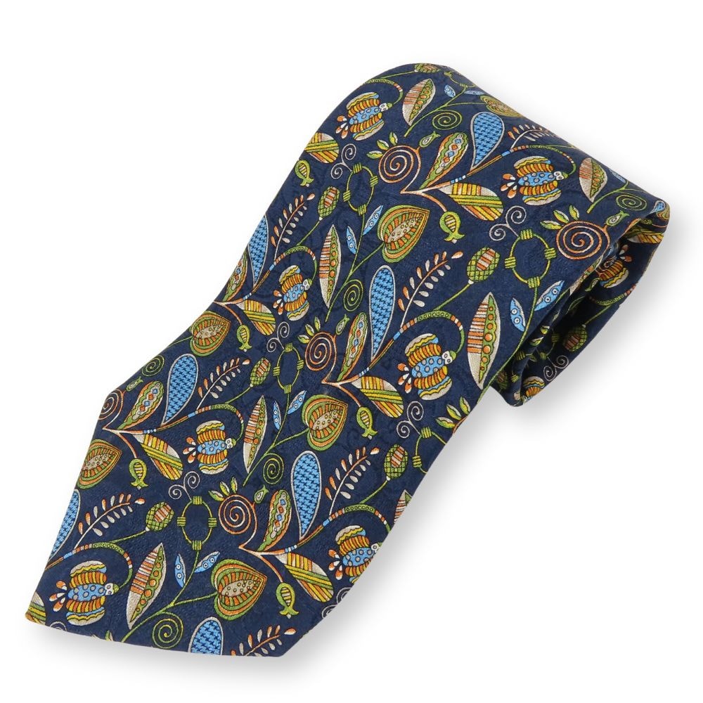 【中古】 クリスチャンディオール ネクタイ ペイズリー柄 シルク ネイビー マルチカラー スーツ アパレル ビジネス メンズ 男性 Christian Dior