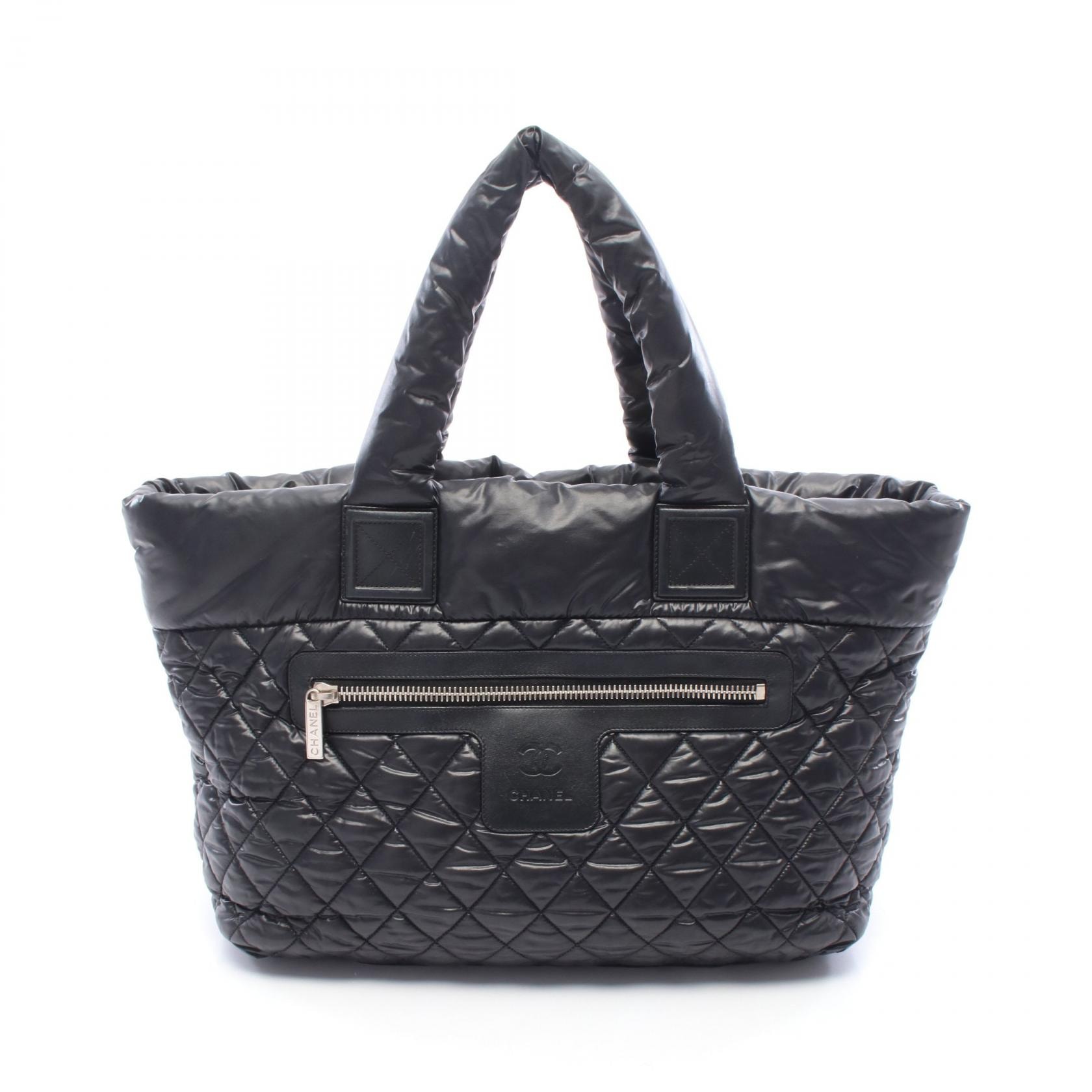 シャネル CHANEL コココクーンMM トートバッグ バッグ ナイロン レザー レディース ブラック系 A48611 【中古】