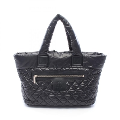 シャネル CHANEL コココクーンMM トートバッグ バッグ ナイロン レザー レディース ブラック系 A48611 【中古】