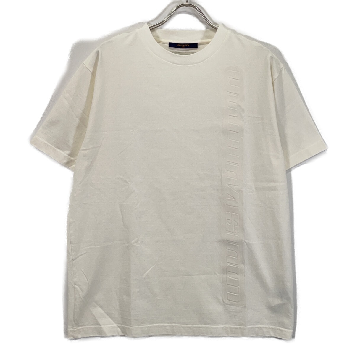 ルイヴィトン RM212M DT3 HLY22W 21AW ホワイト エンボスロゴ ショートスリーブカットソー Tシャツ L