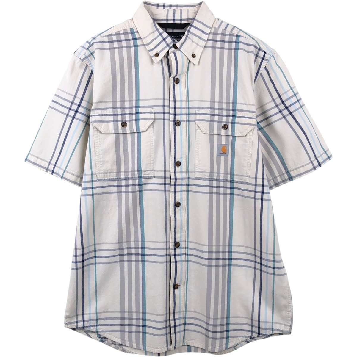古着 カーハート Carhartt LOOSE FIT チェック柄 半袖 ワークシャツ メンズM相当/eaa674584